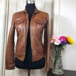 Vera Pelle leather jacket handmade vintage Italian